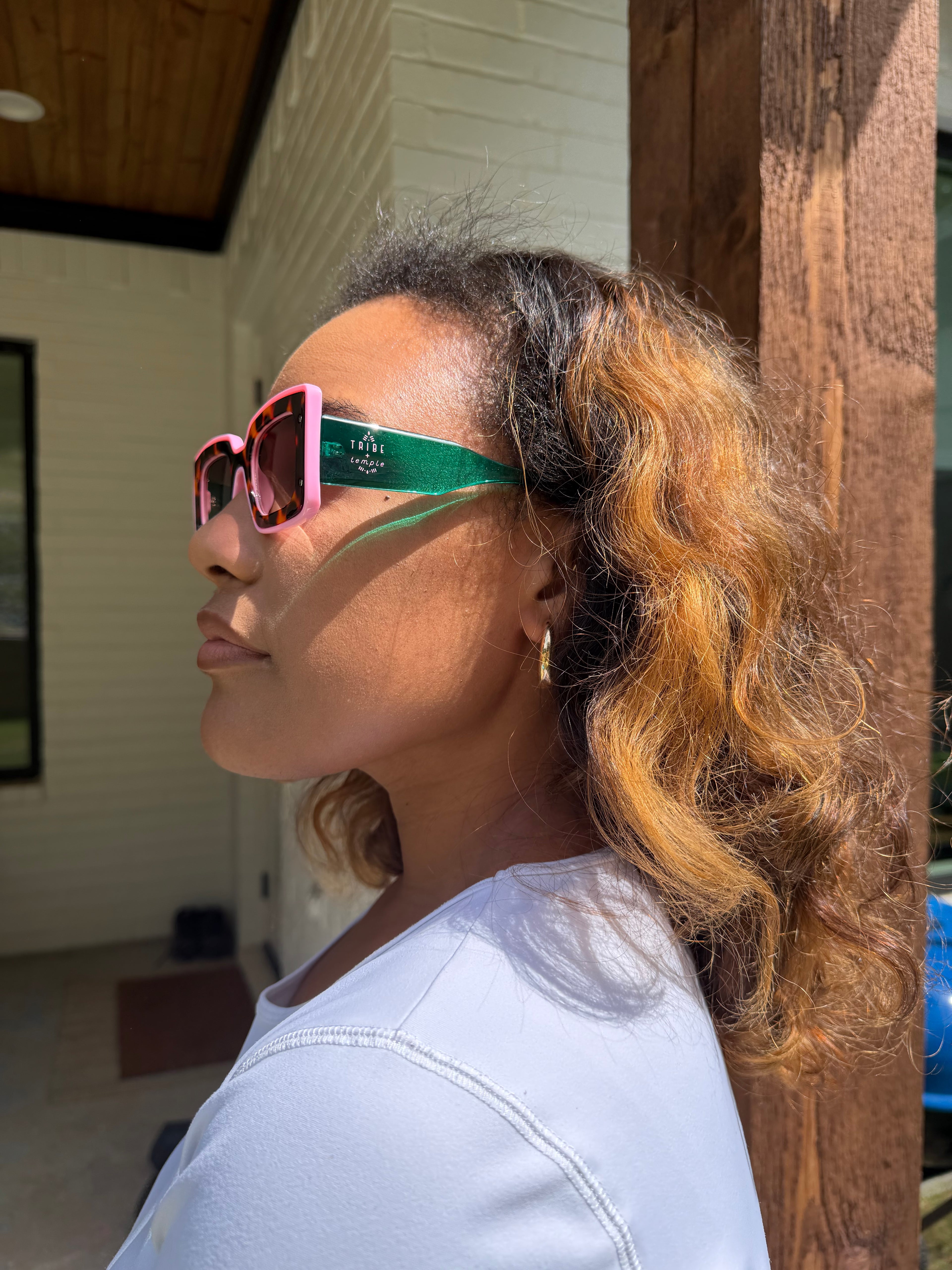 the pink print sunglasses
