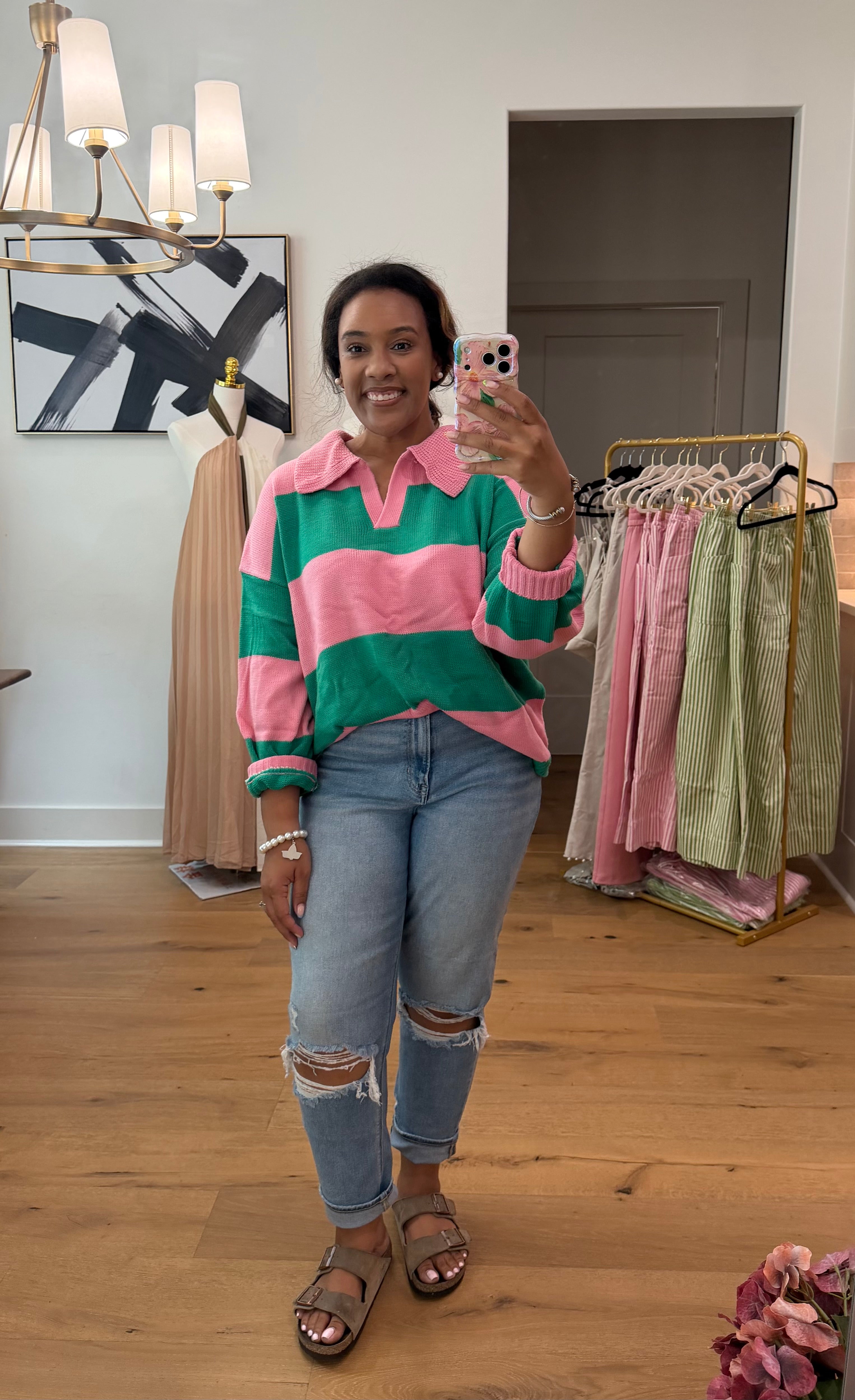 *PREORDER* varsity color block sweater
