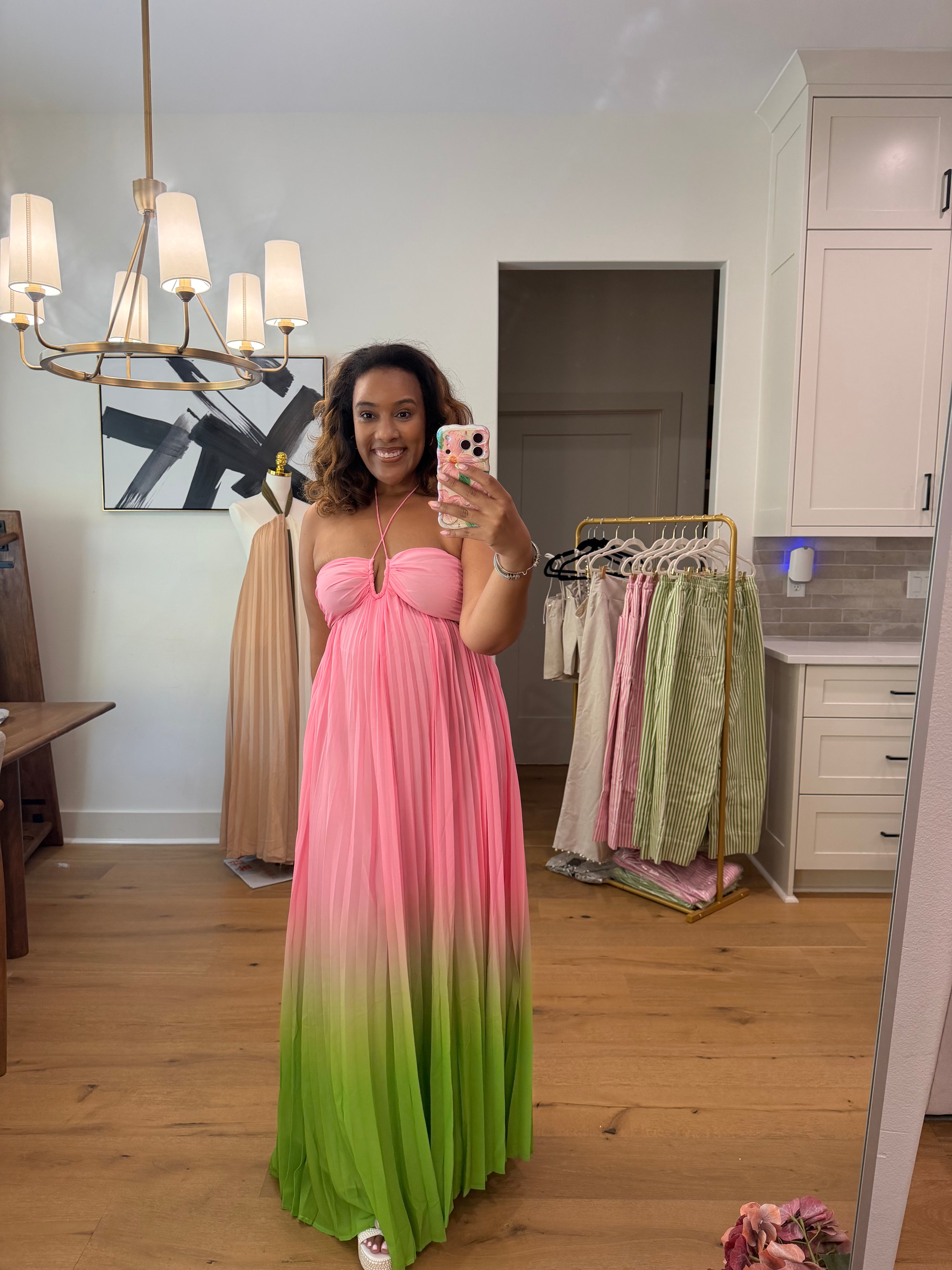 ombre maxi halter dress