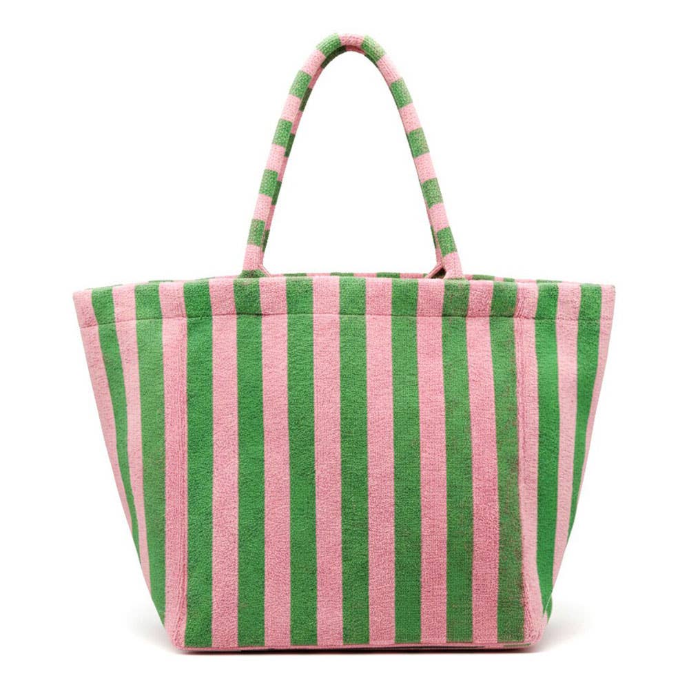 striped terry tote bag